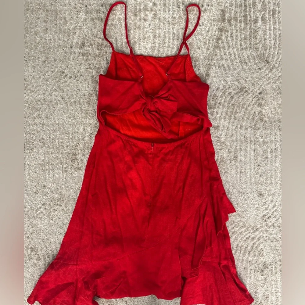 Red Ruffle Mini Dress - Picture 2 of 2